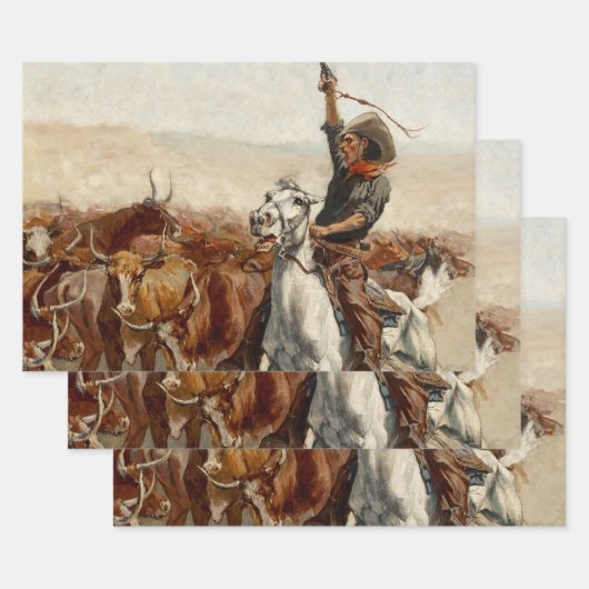 De Roundup Westerne kunst van Frederic Remington Inpakpapier Vel (Set)