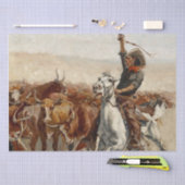 De Roundup Westerne kunst van Frederic Remington Tissuepapier (Craft)