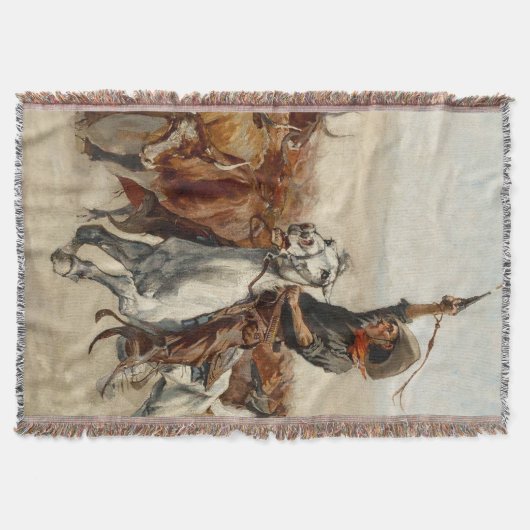 De Roundup Westerse kunst van Frederic Remington Deken (Voorkant)