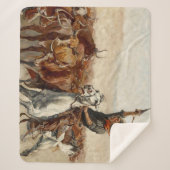 De Roundup Westerse kunst van Frederic Remington Sherpa Deken (Voorkant)