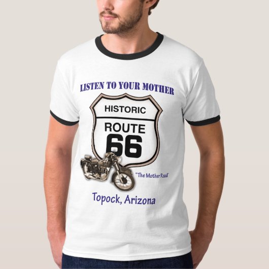 De Route 66-Luister van het onderwerp aan uw Moede T-shirt (Voorkant)