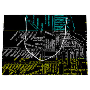 De route van de kaart van het Systeem van Chicago Large Cadeautasje
