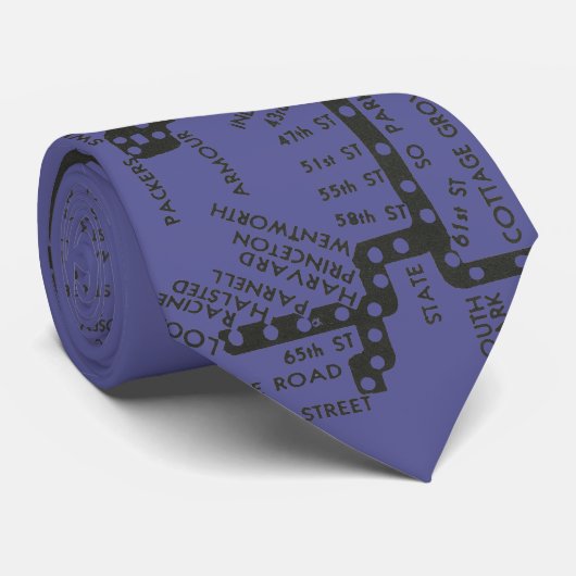 De  route van de kaart van het Systeem van Chicago Stropdas (Opgerold)