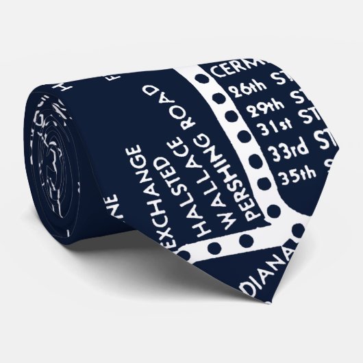 De  route van de kaart van het Systeem van Chicago Stropdas (Opgerold)