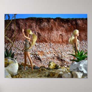 De route verkennen. poster