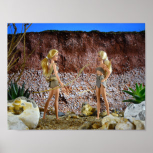 De route verkennen. poster