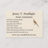 De rouwduif (Carolina Turtle Dove) NY Birds Visitekaartje (Achterkant)