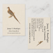 De rouwduif (Carolina Turtle Dove) NY Birds Visitekaartje (Voorkant / Achterkant)