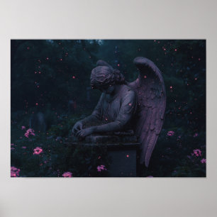De rouwende engel Bioluminescente begraafplaats Poster