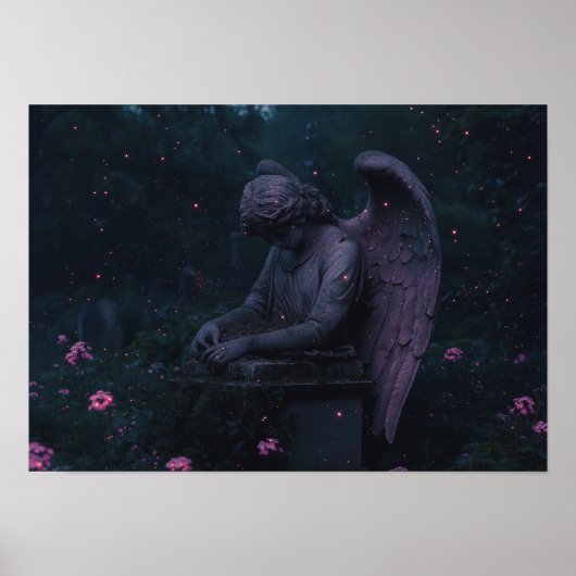 De rouwende engel | Bioluminescente begraafplaats  Poster (Voorkant)