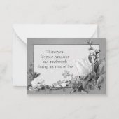 De rouwende ventilator bedankt de kaart notitiekaartje (Voorkant)