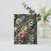 ⚰️ De rouwraad – Gotisch Victoriaans Feestdagenkaart (Staand voorkant)