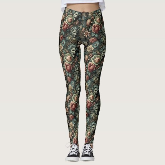 ⚰️ De rouwraad – Gotisch Victoriaans Leggings (Voorkant)