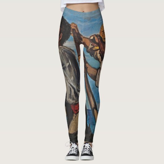 De Rowers (door Hans von Marées) Leggings (Voorkant)