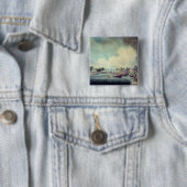 De Rowing Match in Richmond Vierkante Button 5,1 Cm (In situ)