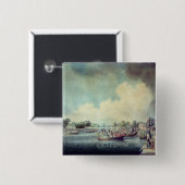 De Rowing Match in Richmond Vierkante Button 5,1 Cm (Voorkant /achterkant)