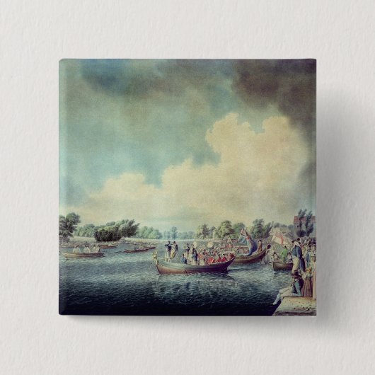 De Rowing Match in Richmond Vierkante Button 5,1 Cm (Voorkant)