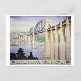 De Royal Albert Bridge, Saltash Vintage Travel Briefkaart