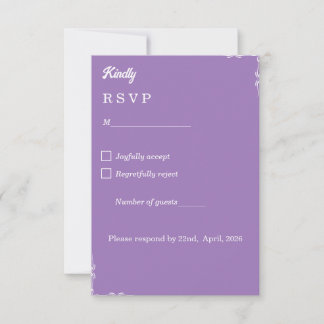 De Royal Amethyst RSVP-kaart RSVP Kaartje