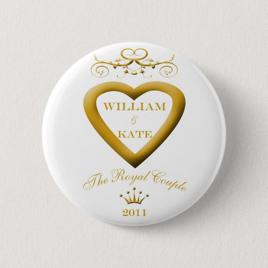 De Royal Couple William en Kate Souvenier Button (Voorkant)