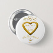De Royal Couple William en Kate Souvenier Button (Voorkant /achterkant)