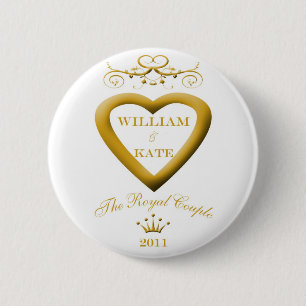 De Royal Couple William en Kate Souvenier Button