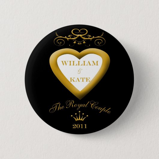 De Royal Couple William en Kate Souvenier Button (Voorkant)