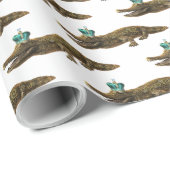 De Royal Croc - Alligator met juwelen en kroon Cadeaupapier (Rol Hoek)