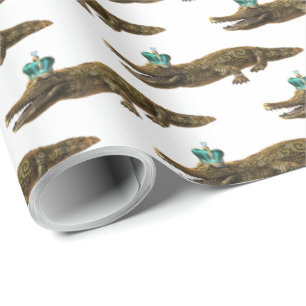De Royal Croc - Alligator met juwelen en kroon Cadeaupapier