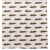 De Royal Croc | Bleek Roze kalkhoudende kalkhouden Douchegordijn (Voorkant)