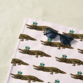 De Royal Croc | Bleek Roze kalkhoudende kalkhouden Strandlaken (In situ)