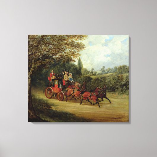 De Royal Mail Coach met Passengers (olie op canva) Canvas Afdruk (Voorkant)