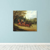 De Royal Mail Coach met Passengers (olie op canva) Canvas Afdruk (Insitu (Houten vloer))