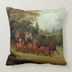 De Royal Mail Coach met Passengers (olie op canva) Kussen