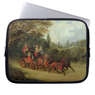 De Royal Mail Coach met Passengers (olie op canva) Laptop Sleeve