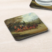 De Royal Mail Coach met Passengers (olie op canva) Onderzetter (Linkerzijde)