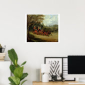 De Royal Mail Coach met Passengers (olie op canva) Poster (Thuiskantoor)