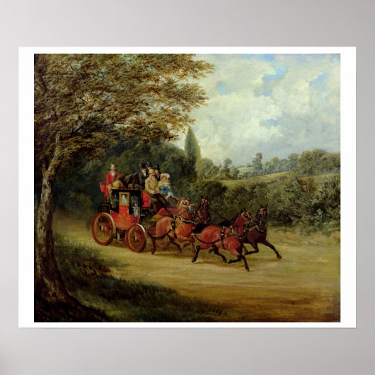 De Royal Mail Coach met Passengers (olie op canva) Poster (Voorkant)