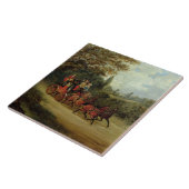 De Royal Mail Coach met Passengers (olie op canva) Tegeltje (Zijkant)