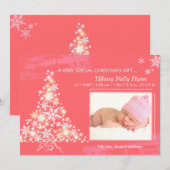 De roze Aankondiging van de Foto van het Meisje (Voorkant / Achterkant)