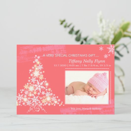 De roze Aankondiging van de Foto van het Meisje (Staand voorkant)