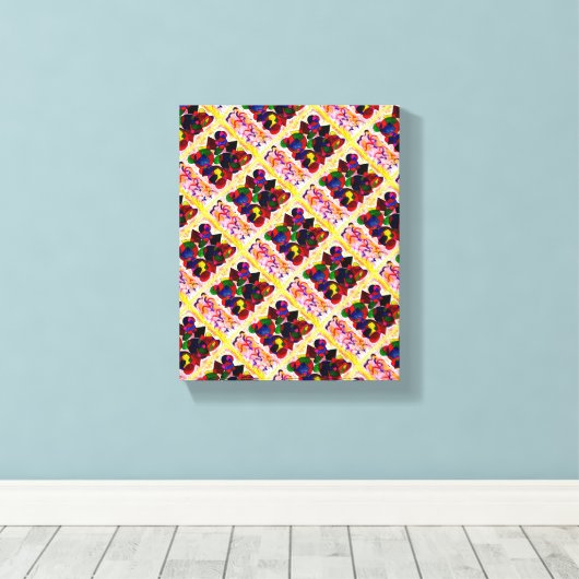 De roze Abstracte kunst met heldere kleuren Canvas Afdruk (Insitu (Houten vloer))