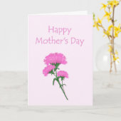 De Roze Anjers van de gelukkige Moeder Kaart (Gele Bloem)