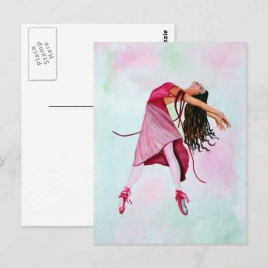 De Roze Ballerina Briefkaart (Voorkant / Achterkant)