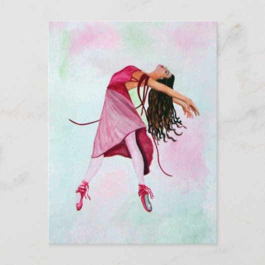 De Roze Ballerina Briefkaart (Voorkant)
