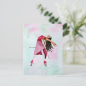 De Roze Ballerina Briefkaart (Staand voorkant)