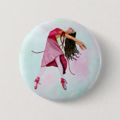 De Roze Ballerina Ronde Button 5,7 Cm (Voorkant)