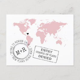 De roze Bestemmingsweddenschap verandert de Datum  Aankondigingskaart