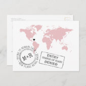 De roze Bestemmingsweddenschap verandert de Datum  Aankondigingskaart (Voorkant / Achterkant)