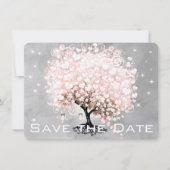De roze Bladerstructuur van het hart slaat de datu Save The Date (Voorkant)